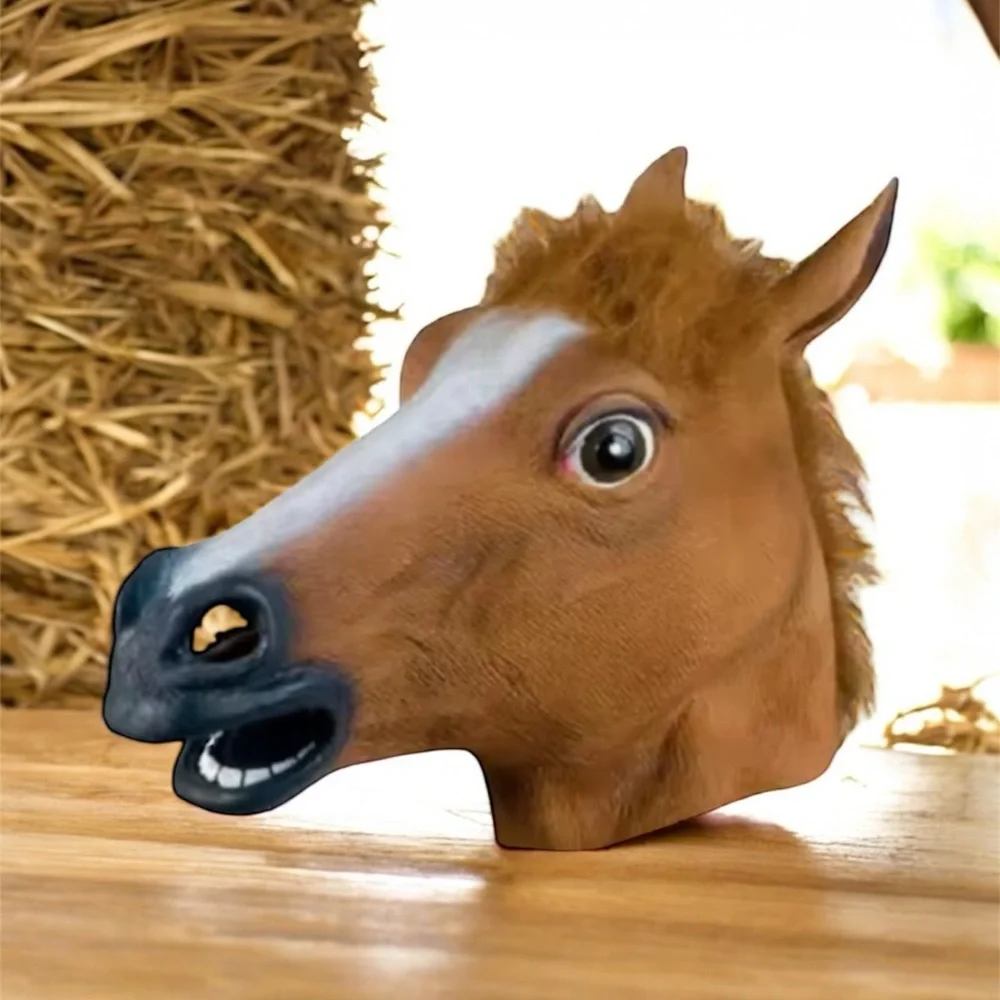DELUXE HORSE MASK BROWN NEW ADULTS and KIDS